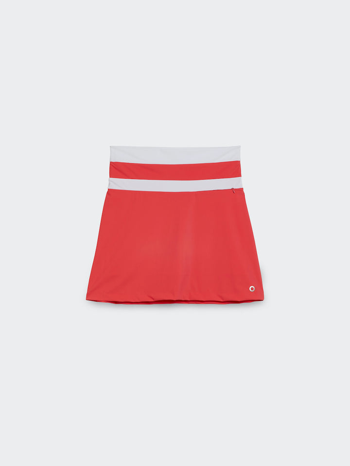 Contrast Skirt with Zipper Pocket