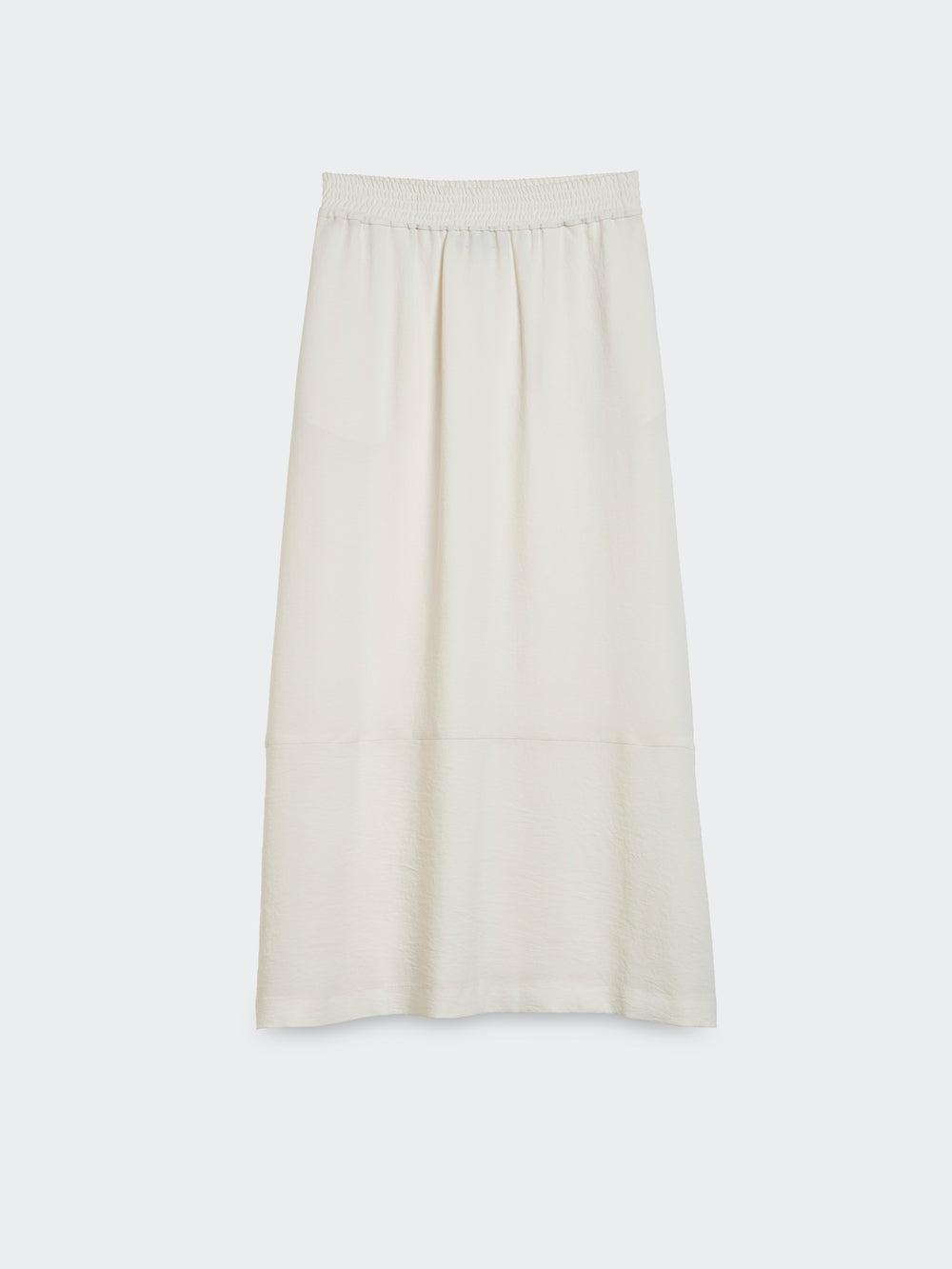 Long Crepe Skirt with Elastic Waistband