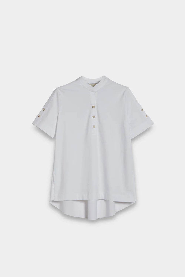 Back Gathering Contrast Polo - SPOON