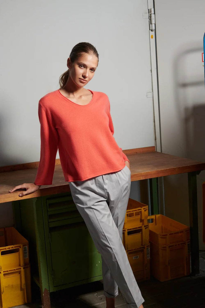 Cashmere Sweater with Back Panel Detail - SPOON