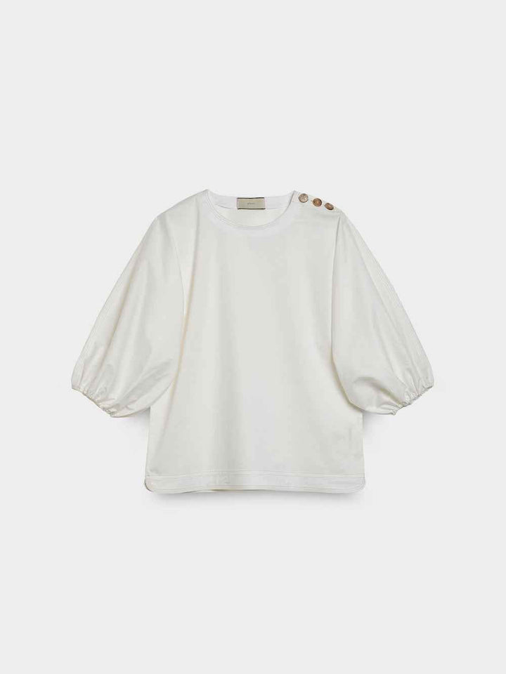 Blouse with Balloon Sleeves and Button Detail - SPOON