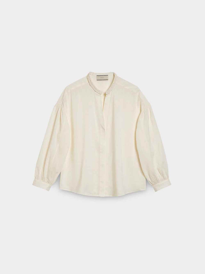 Batiste Blouse with Macrame Collar - SPOON