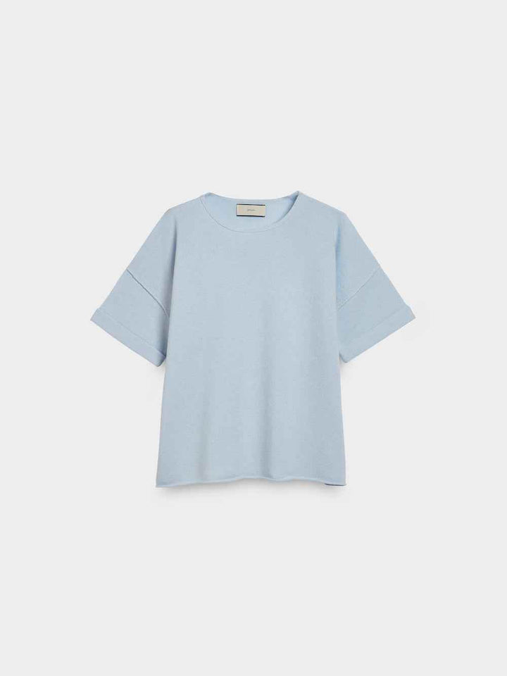 Cashmere T-Shirt with Turned Up Sleeves - SPOON