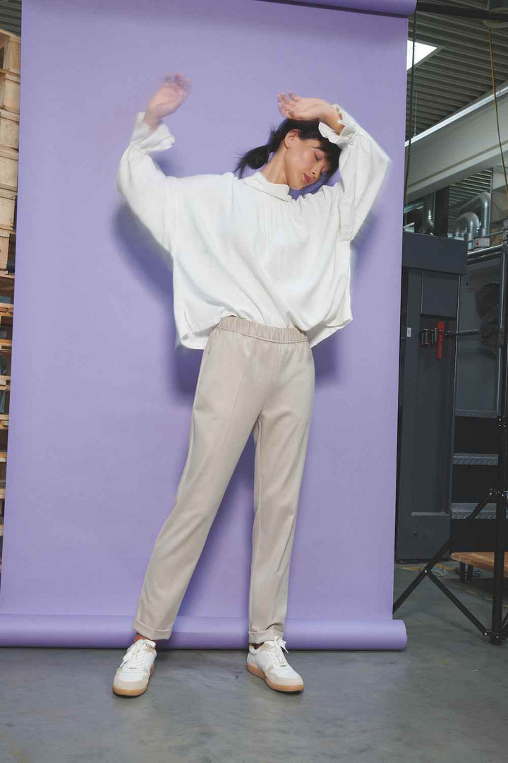 Flannel Pants with Elastic Waistband - SPOON