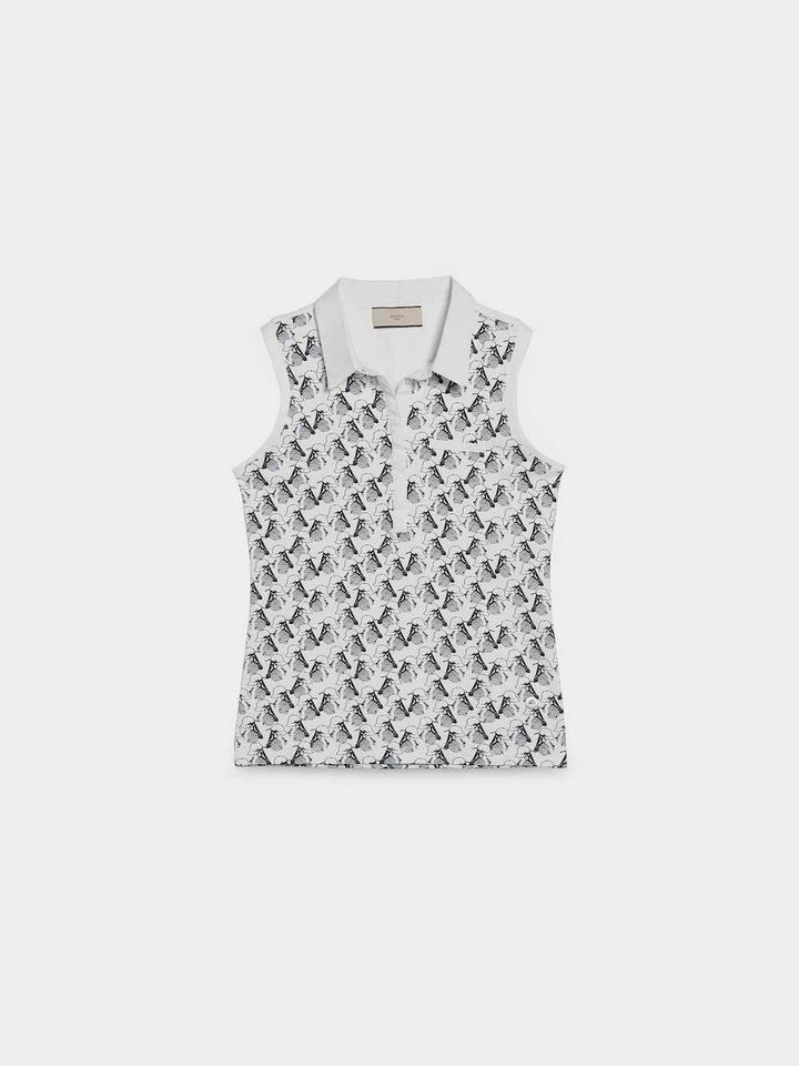 Girl Print Triangle Polo Top - SPOON