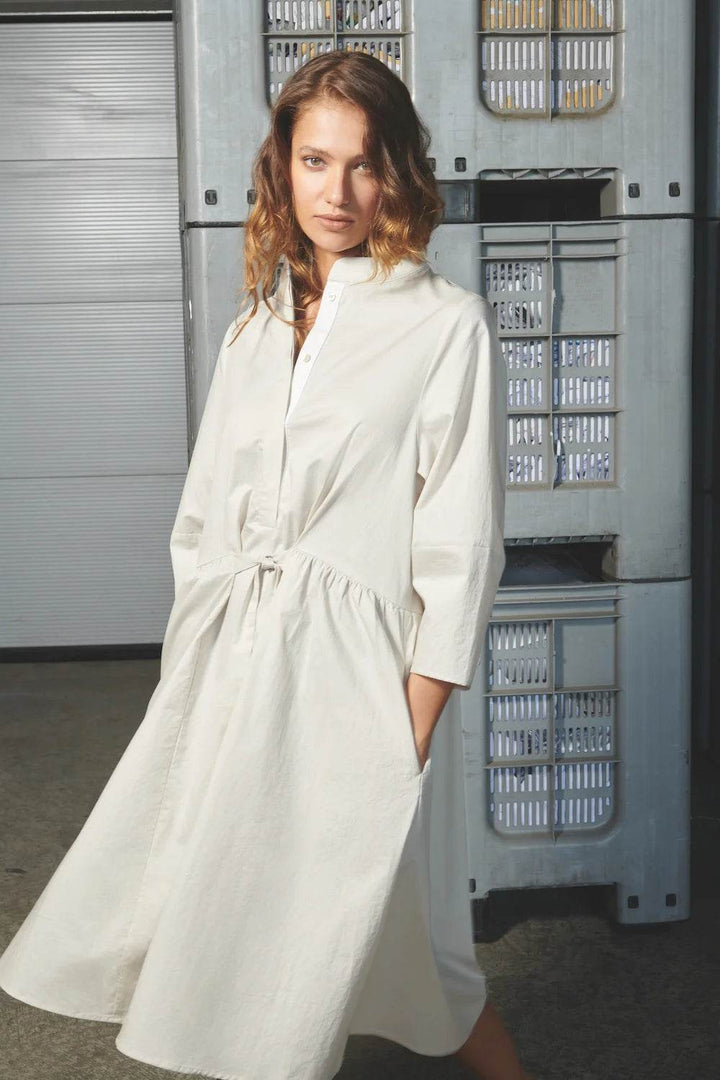 Long Ruffle Poplin Dress - SPOON