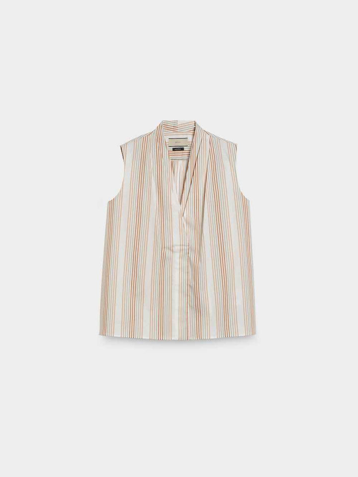 Blouse with V-Neckline and Pleats - SPOON