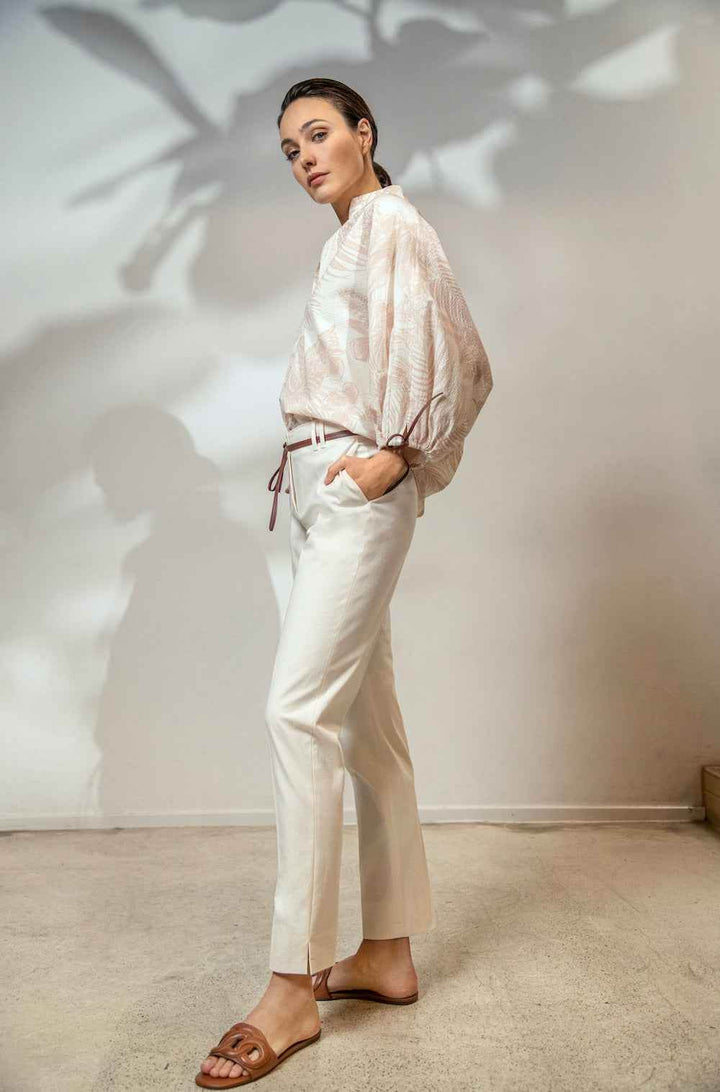 Printed Blouse with Strings - SPOON