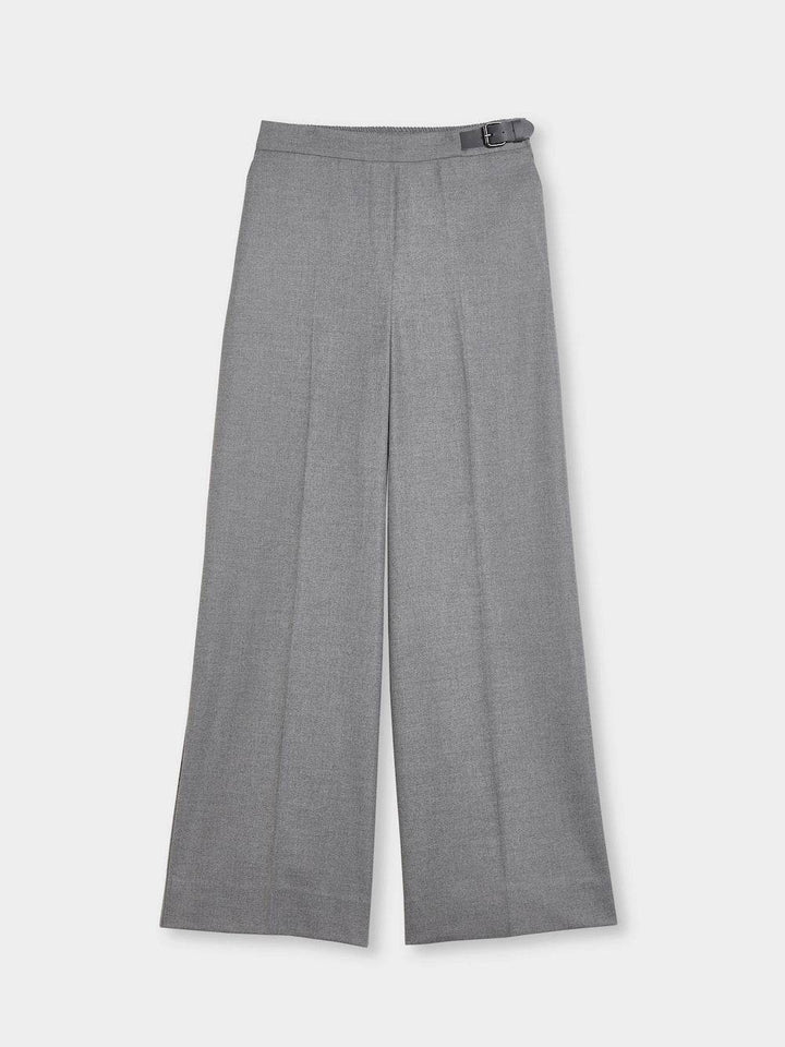 Side Belt Flannel Pants - SPOON
