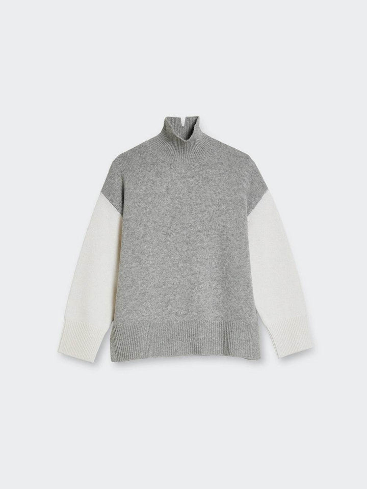 Turtle Neck Contrast Wool-Cashmere Sweater - SPOON