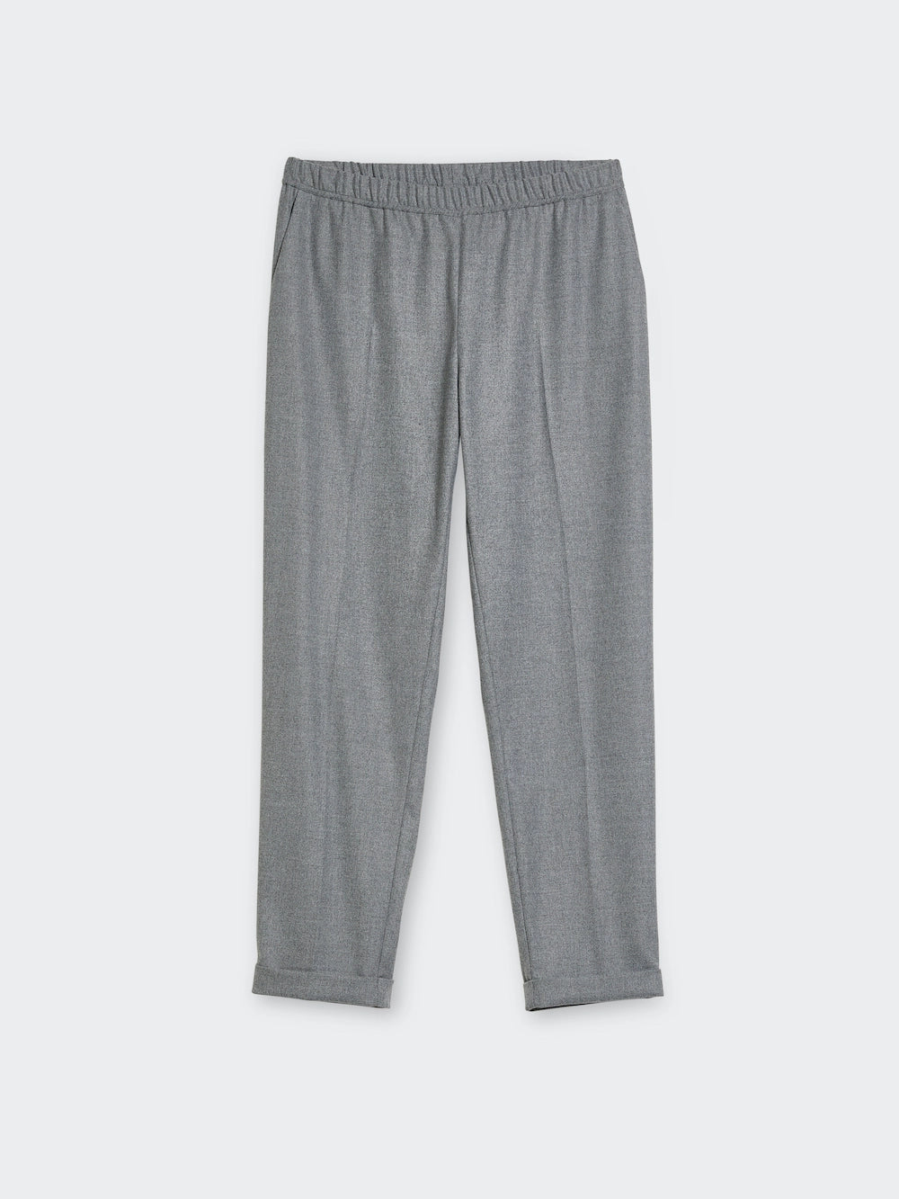 Elastic Turn-Up Flannel Pants