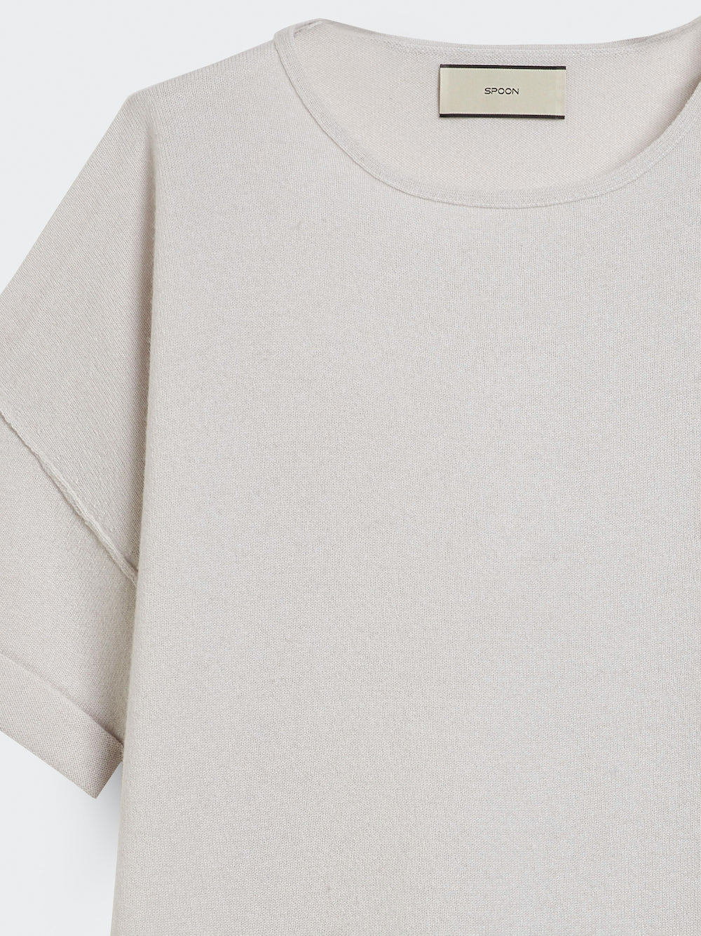 Cashmere T-Shirt with Turned Up Sleeves