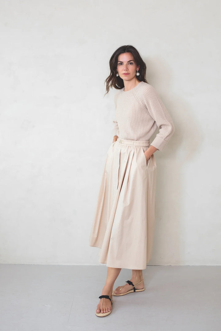Kurzer Raglan-Strickpullover
