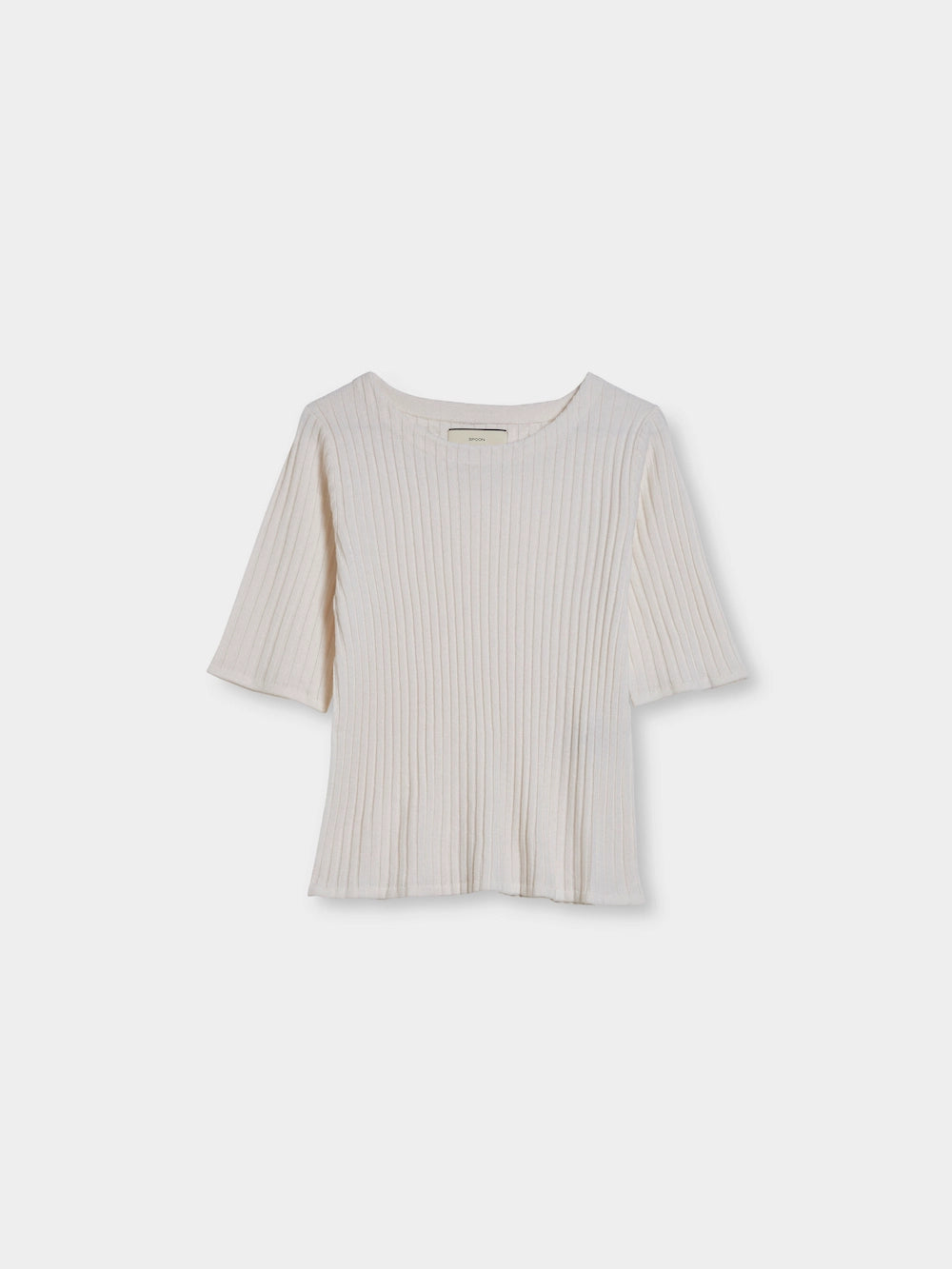 Rib Short Sleeve Wool- Cashmere Sweater