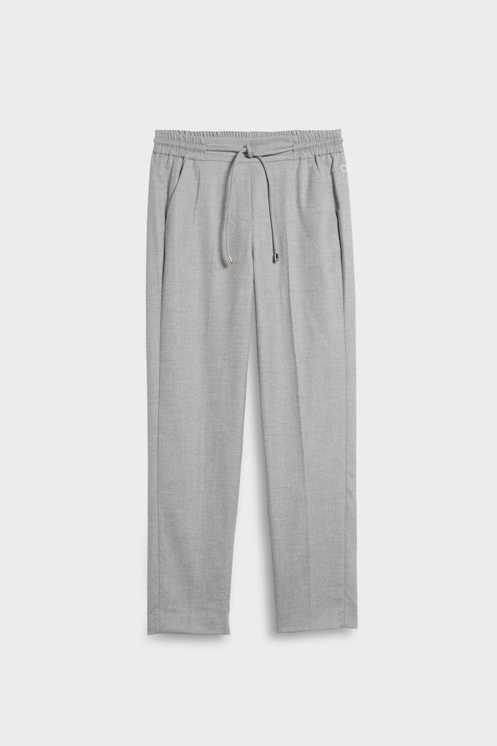 Flannel Pants with Faux Leather Strings