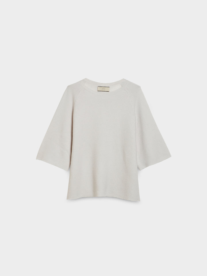 Cashmere T-Shirt with Turned Up Sleeves