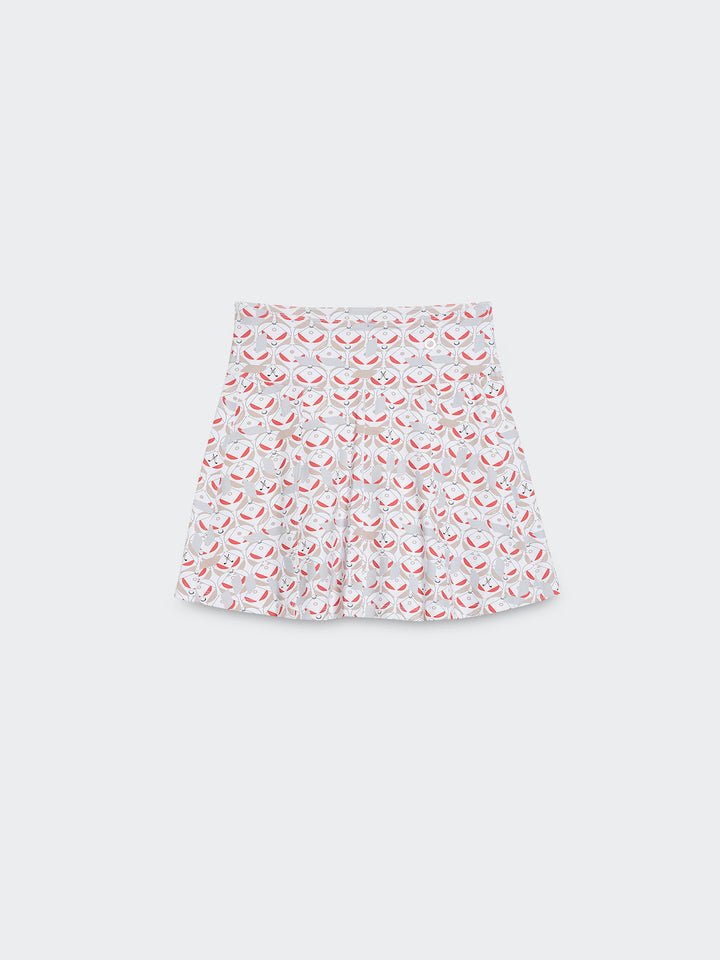 Geo Print Skirt with Back Pocket