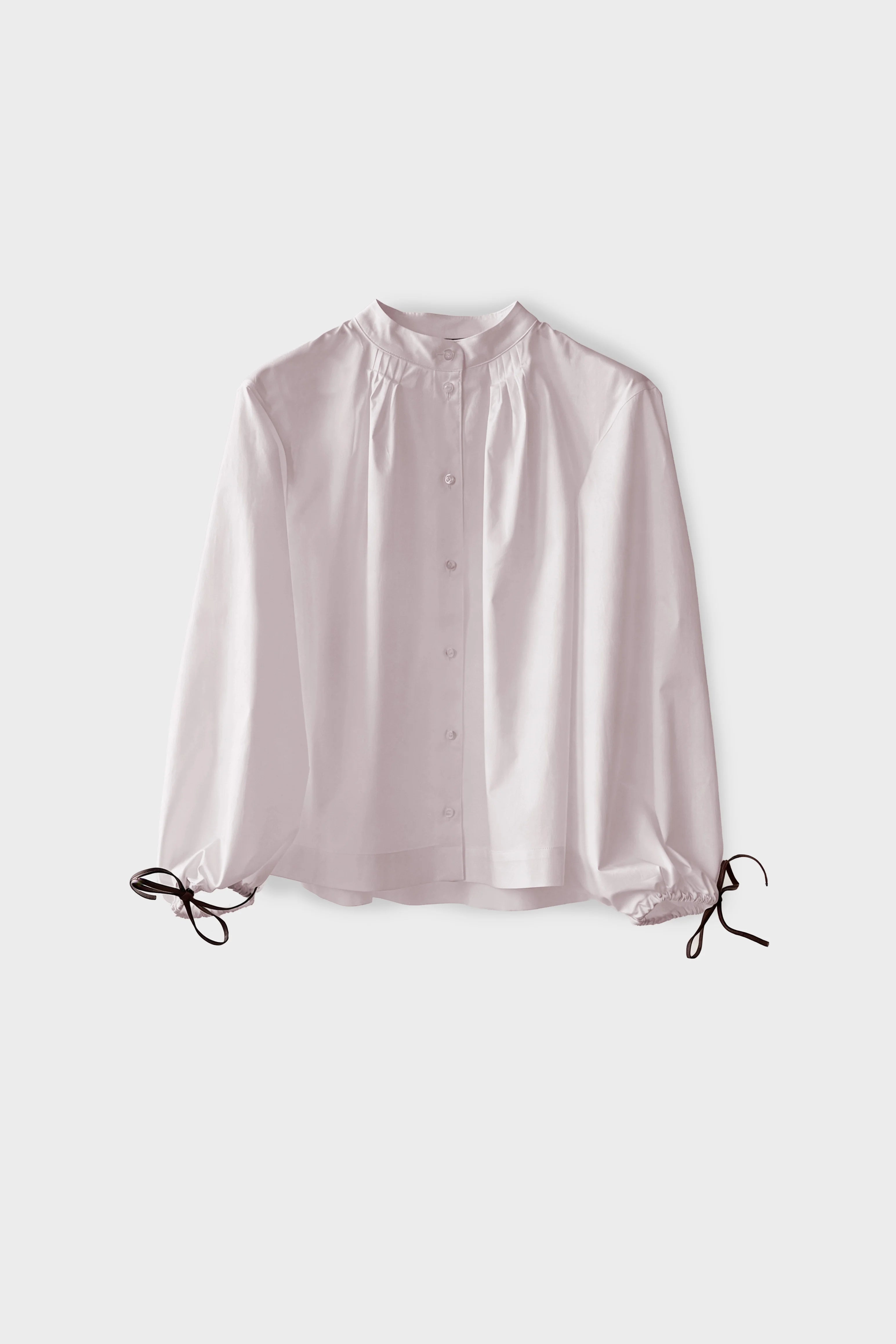 Blouse with Tie Cuff Sleeves front pink 