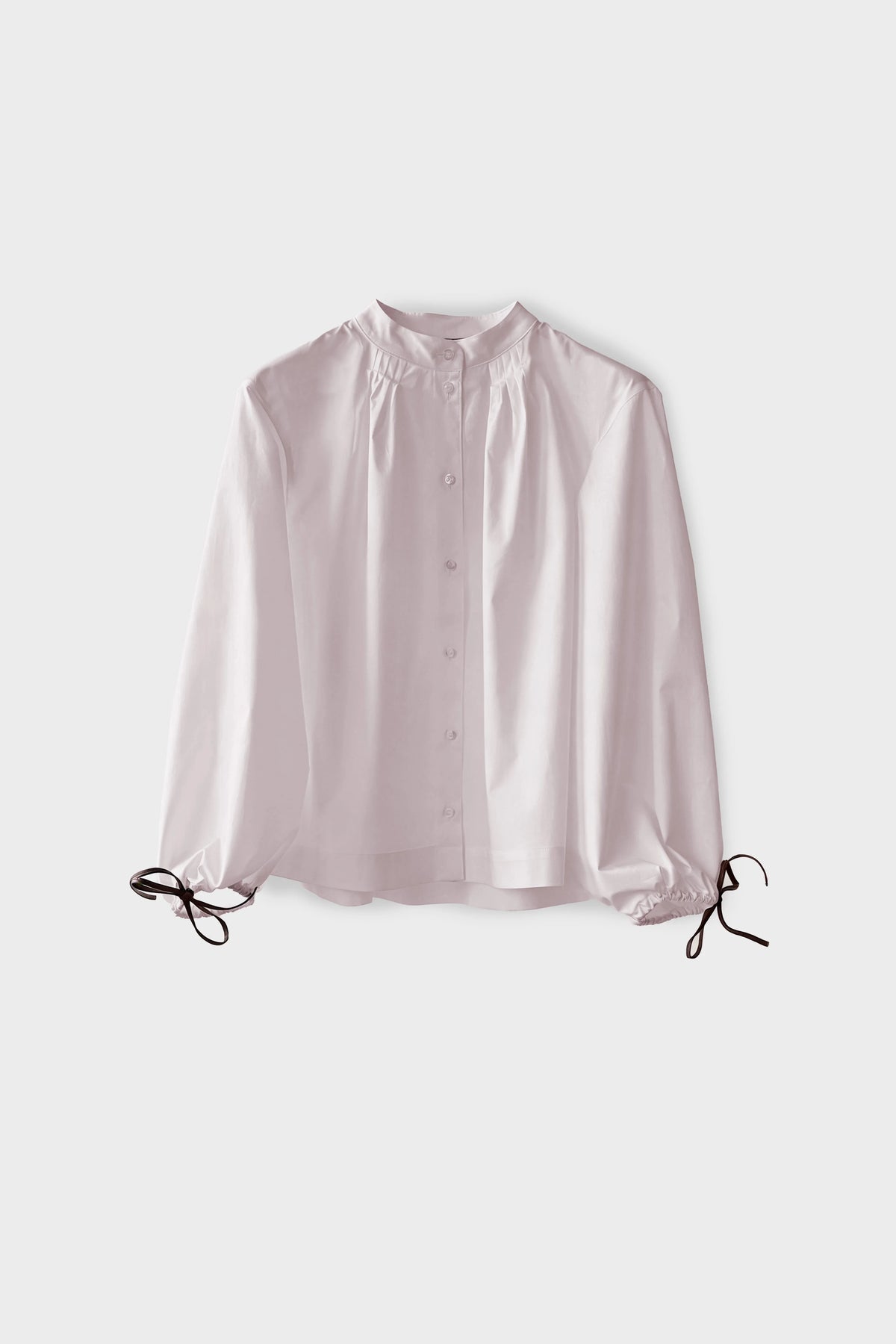 Blouse with Tie Cuff Sleeves front pink 