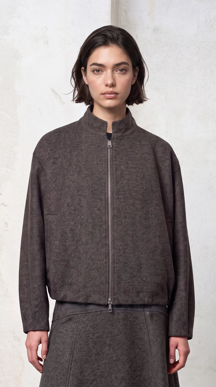 Bomber with Pleated Hem model 