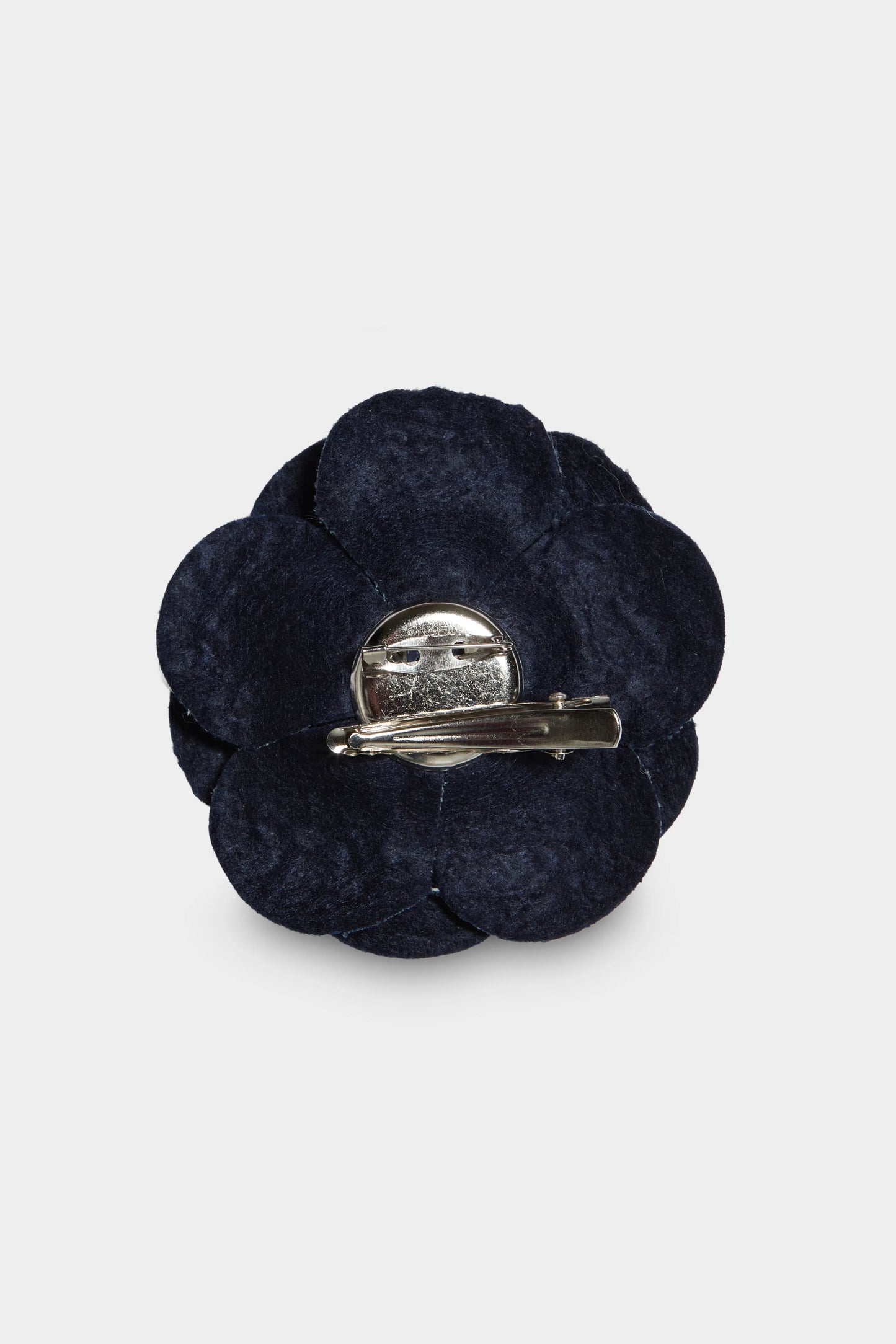Denim Flower Brooch back 
