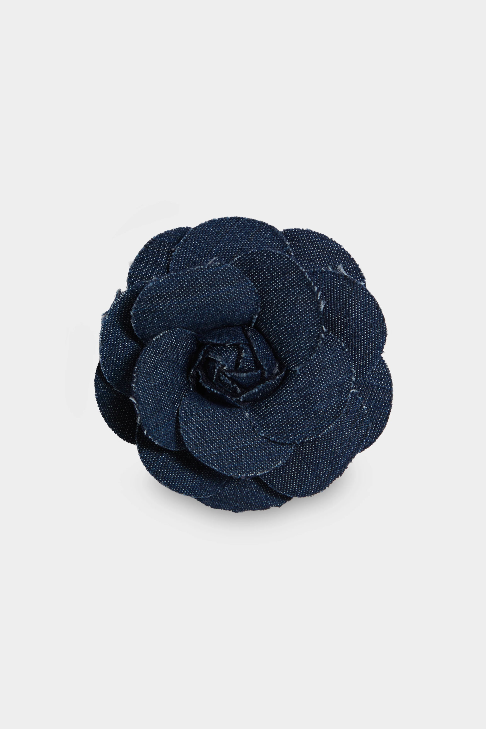 Denim Flower Brooch front 