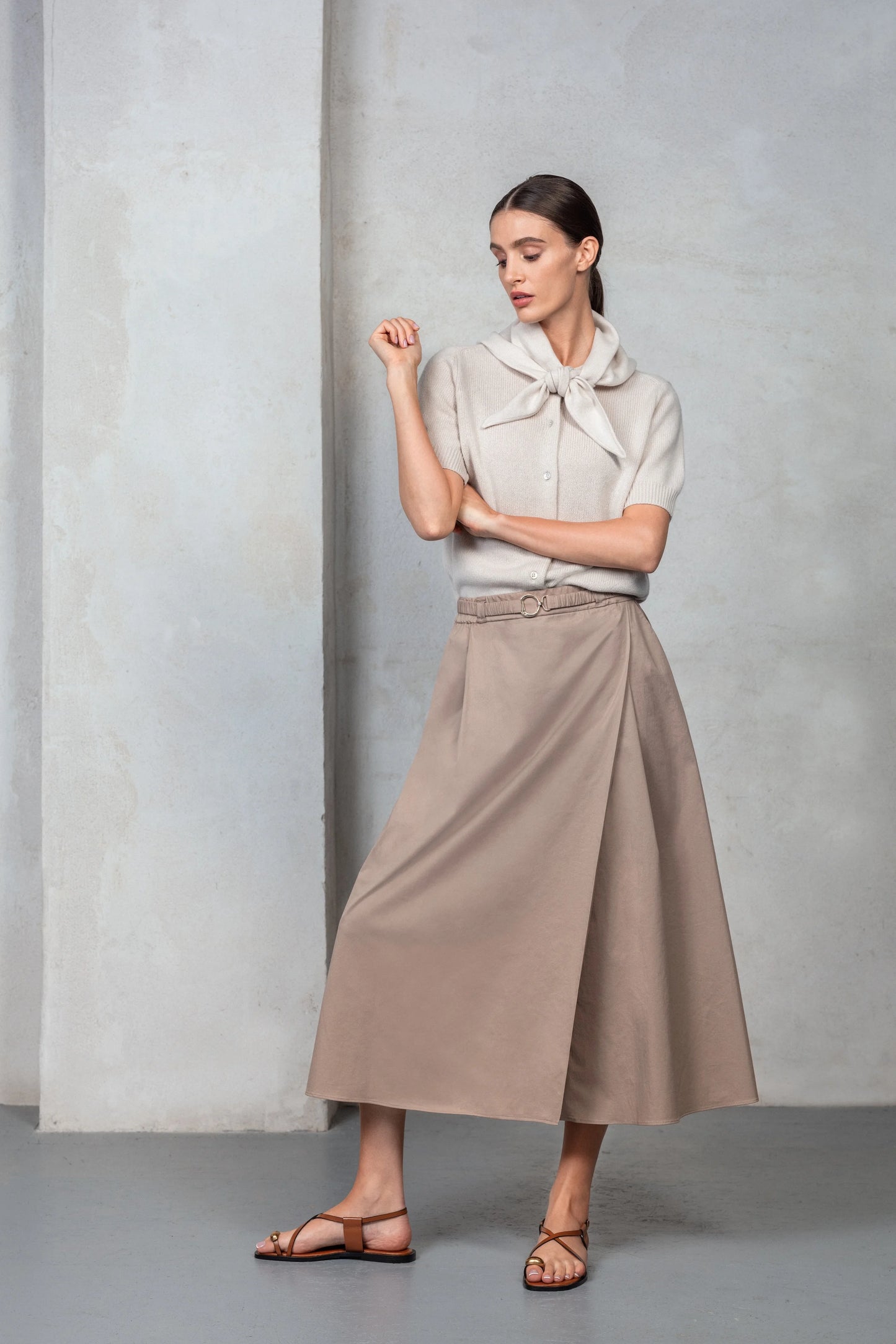 Elastic Pleated Skirt