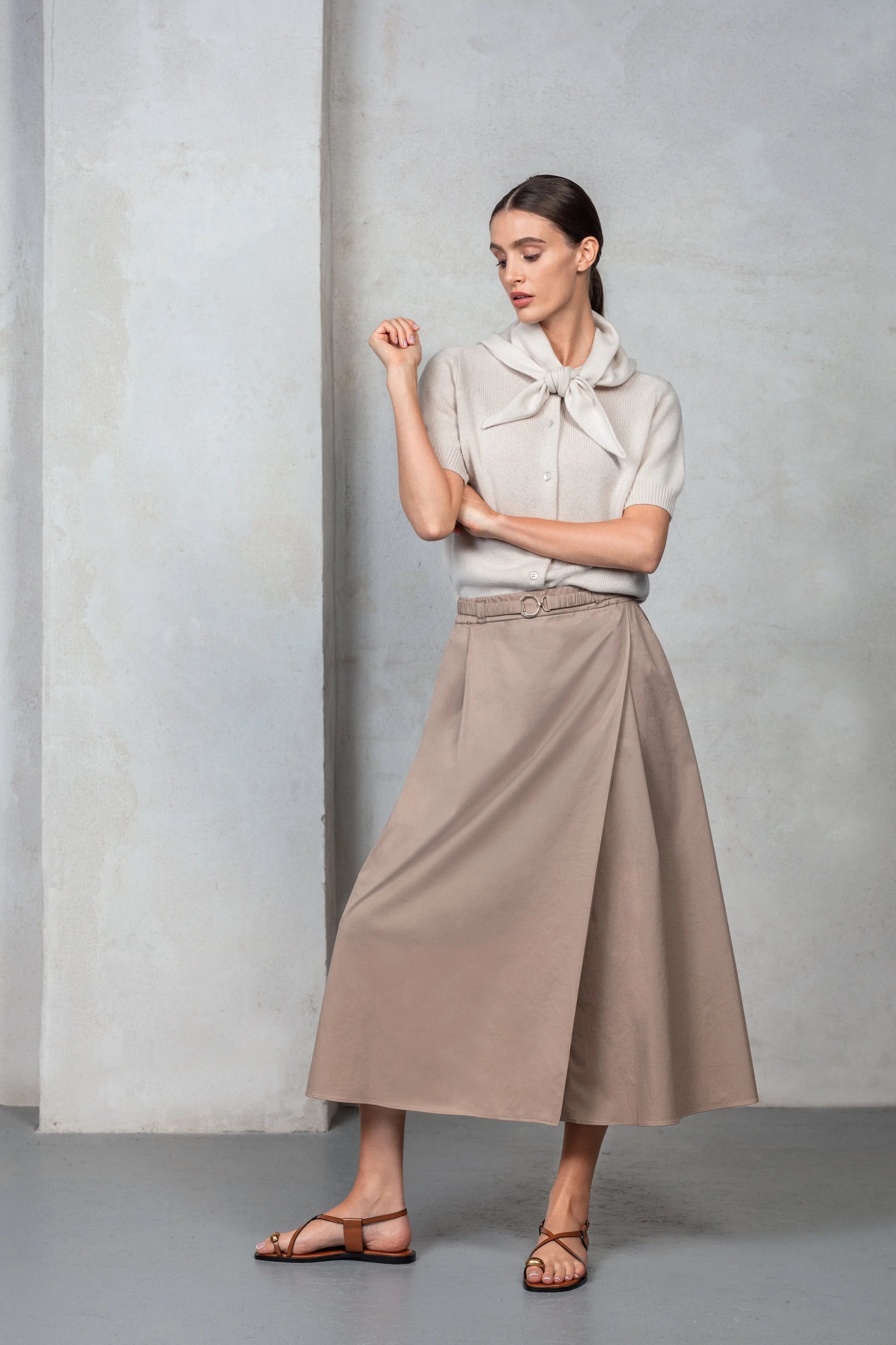 Elastic Pleated Skirt