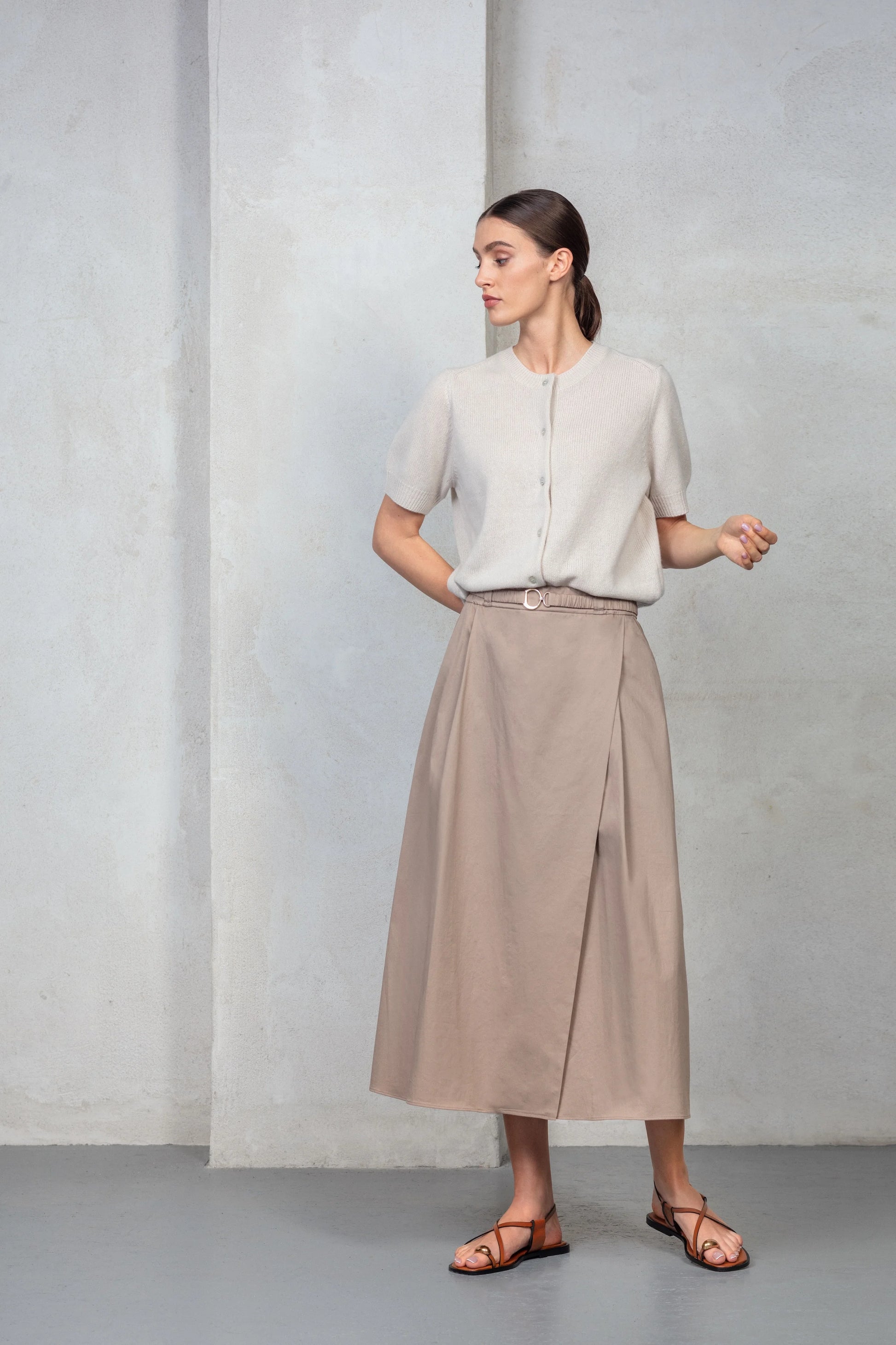 Elastic Pleated Skirt