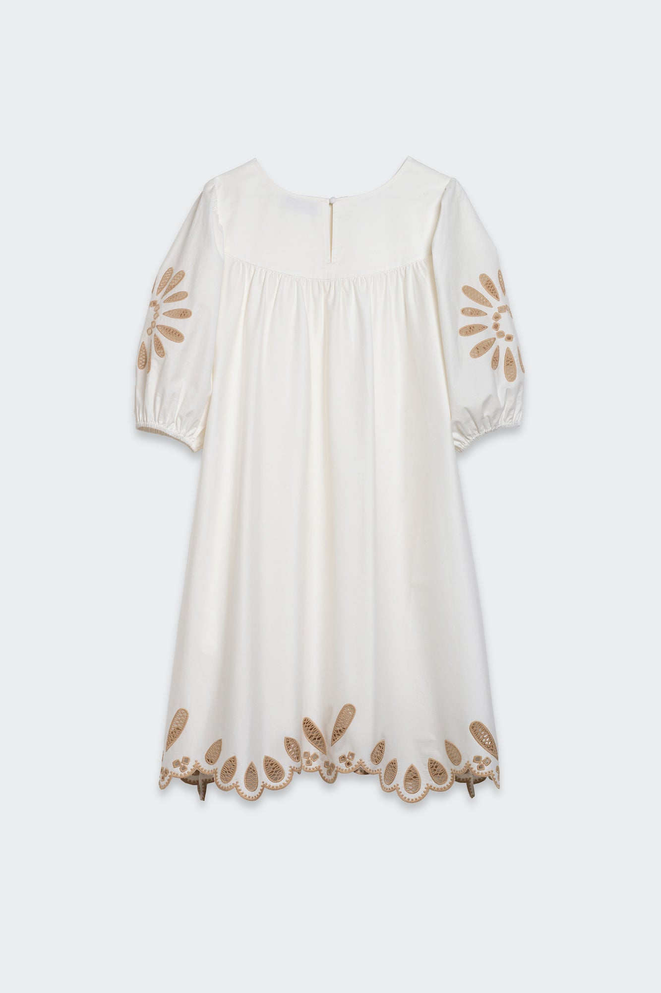 Embroidery Balloon Sleeve Dress back 