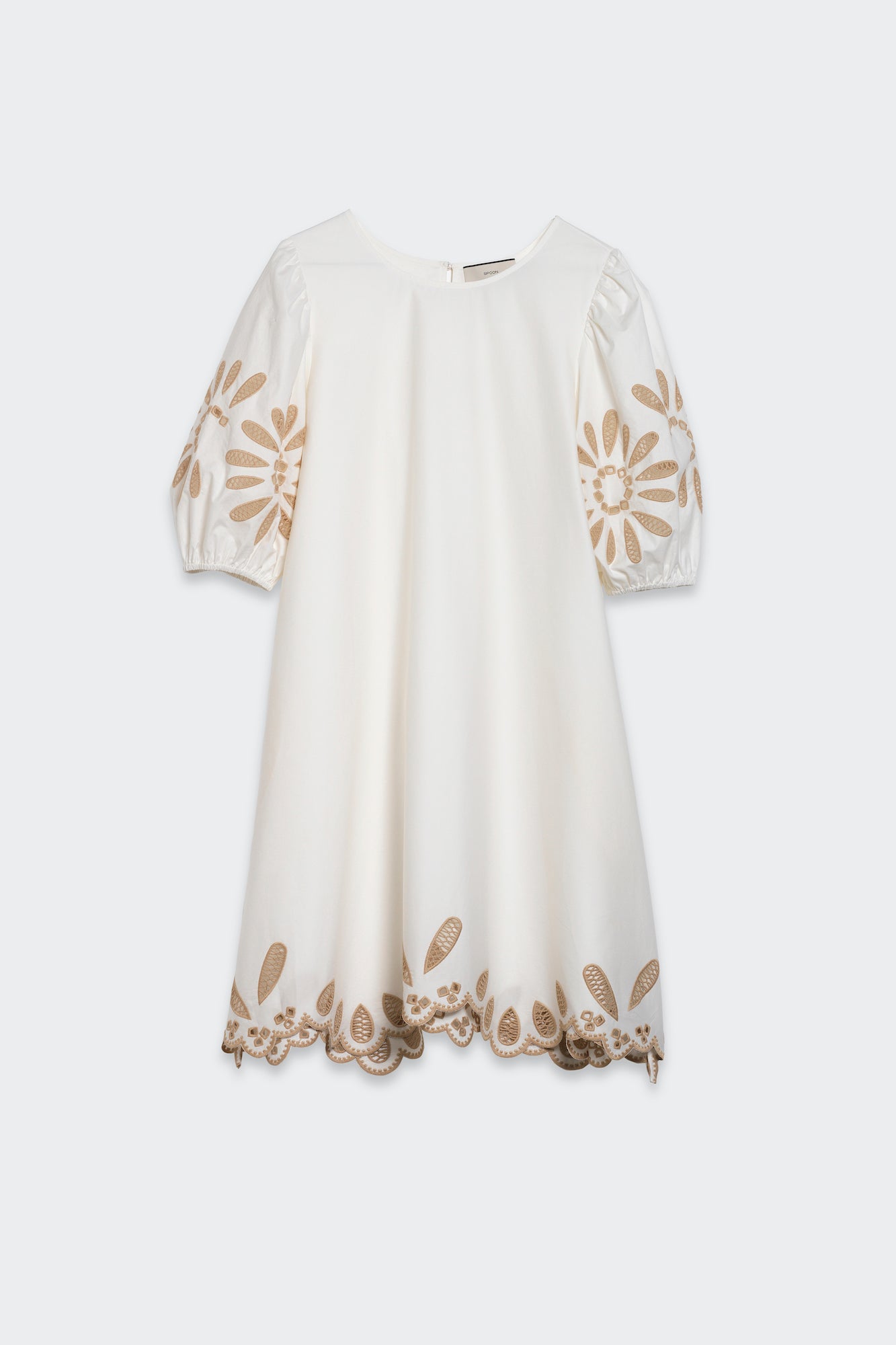 Embroidery Balloon Sleeve Dress