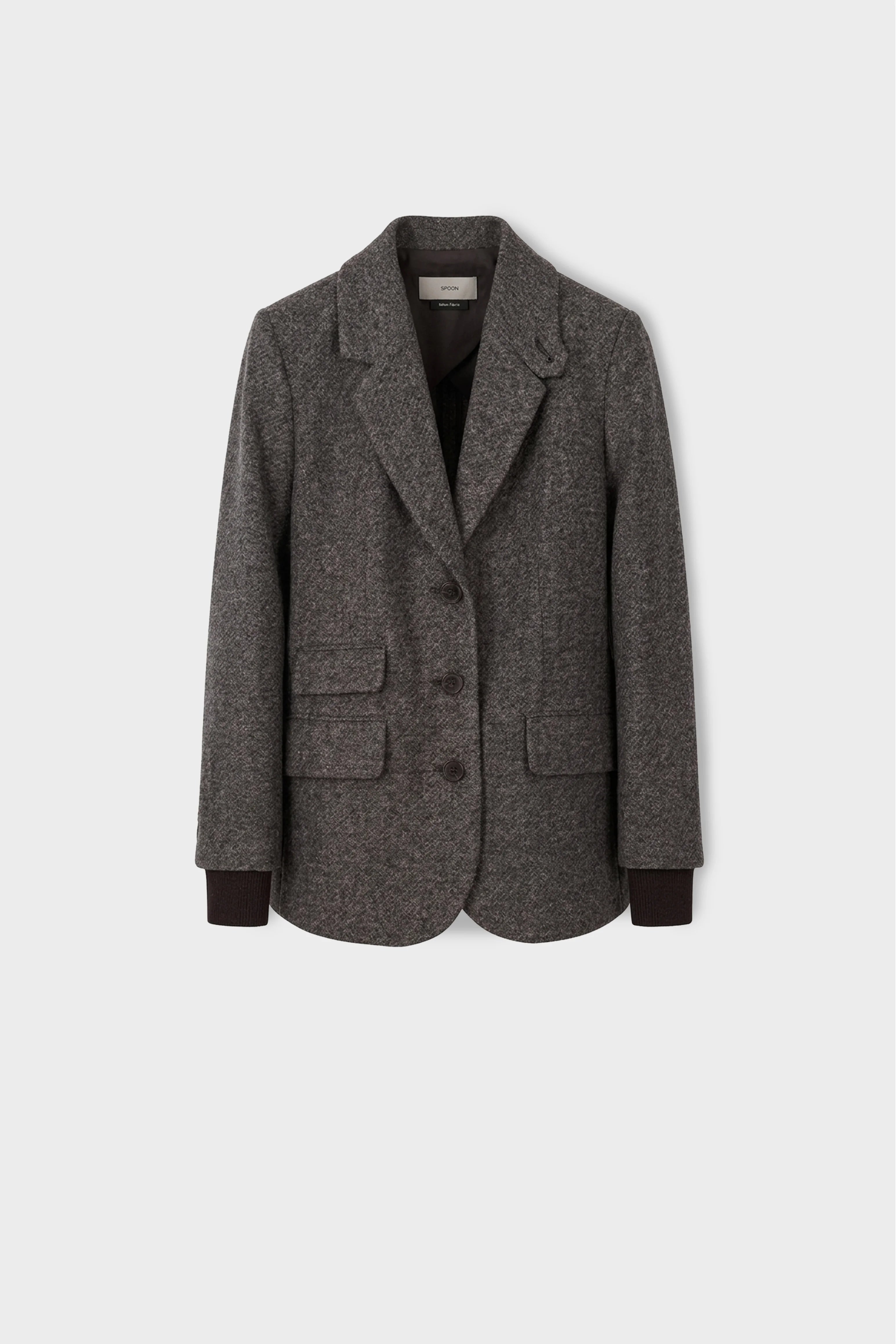 Flap Pocket Blazer front brown 