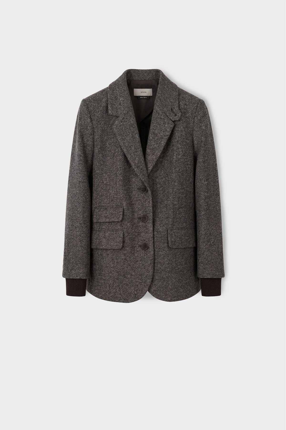 Flap Pocket Blazer front brown 