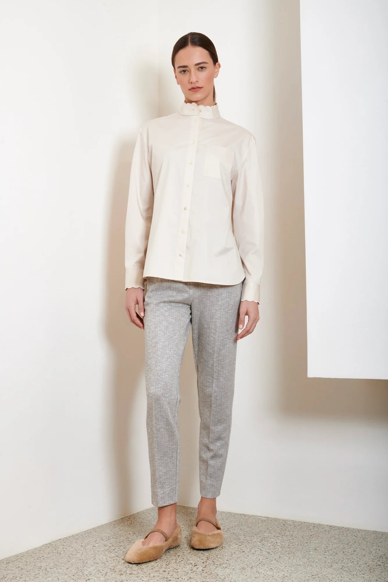 Iron Pleat Check Pants