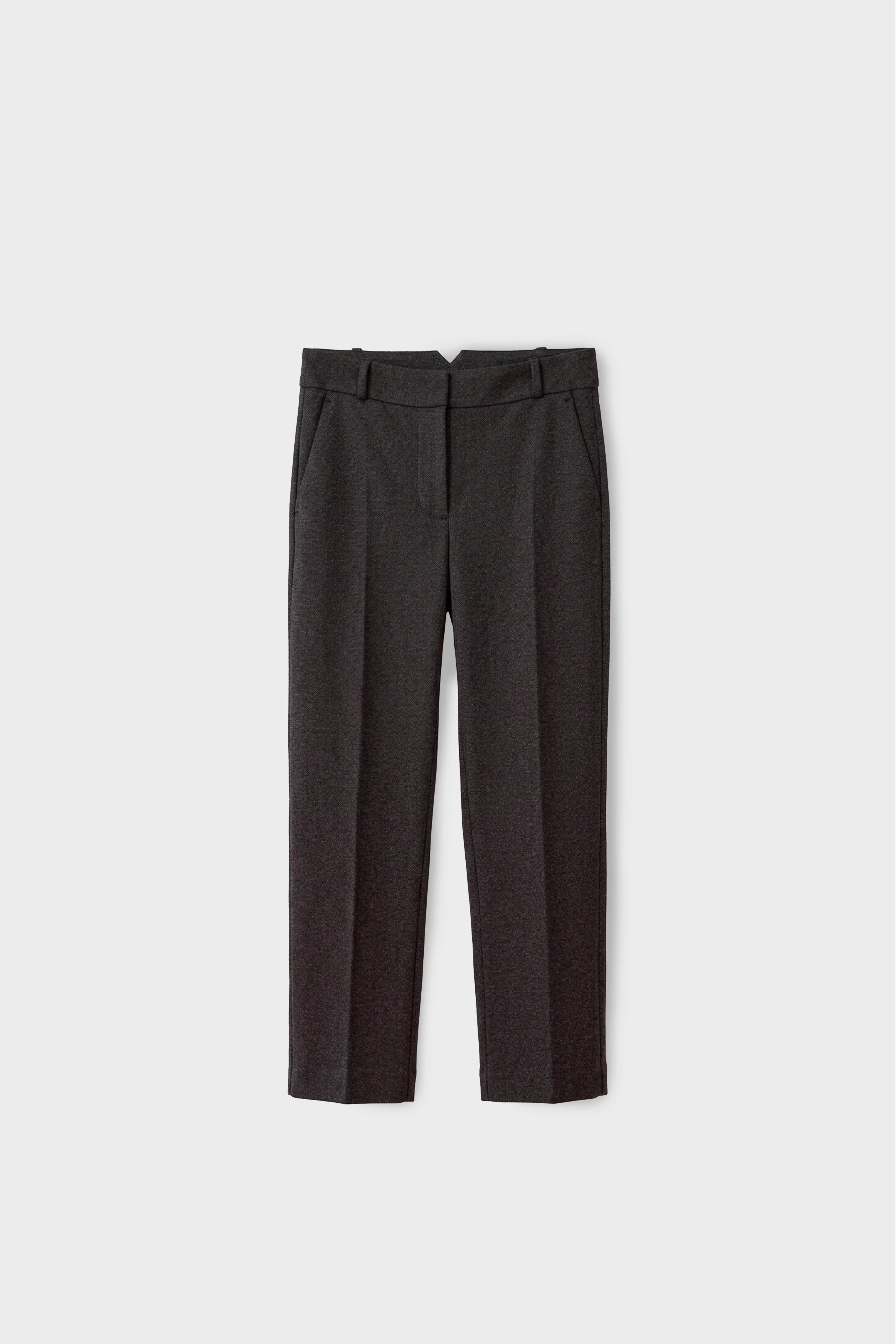 Iron Pleat Pants front dark brown 