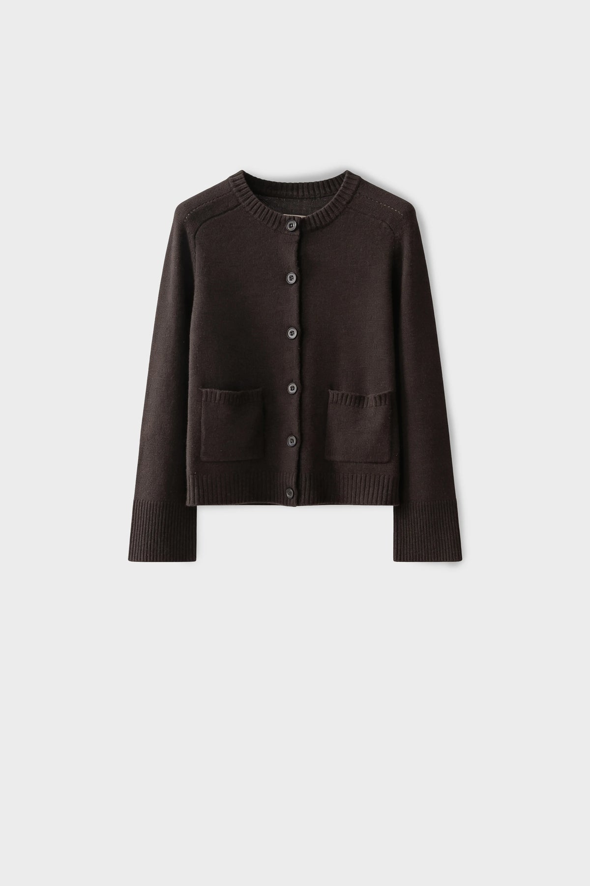 Knitted Cardigan dark brown front