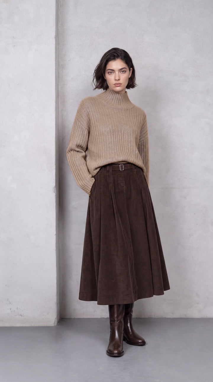Knitted Glitter High Neck Sweater model 