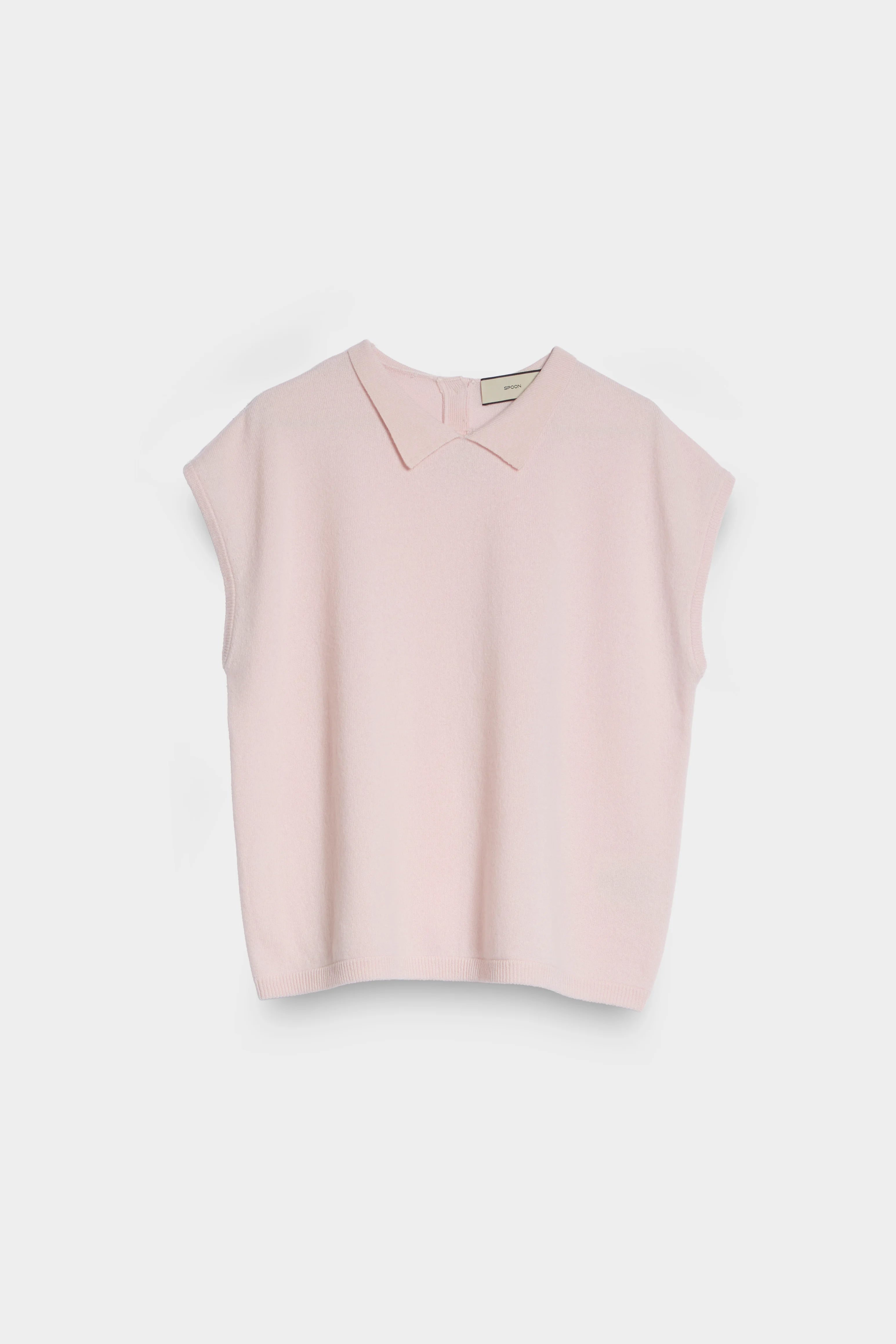 Knitted Sleeveles Collar Top front