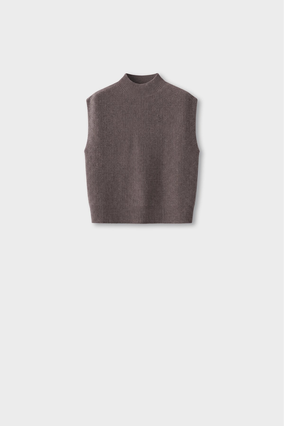 Knitted Sleeveless with High Neck front 