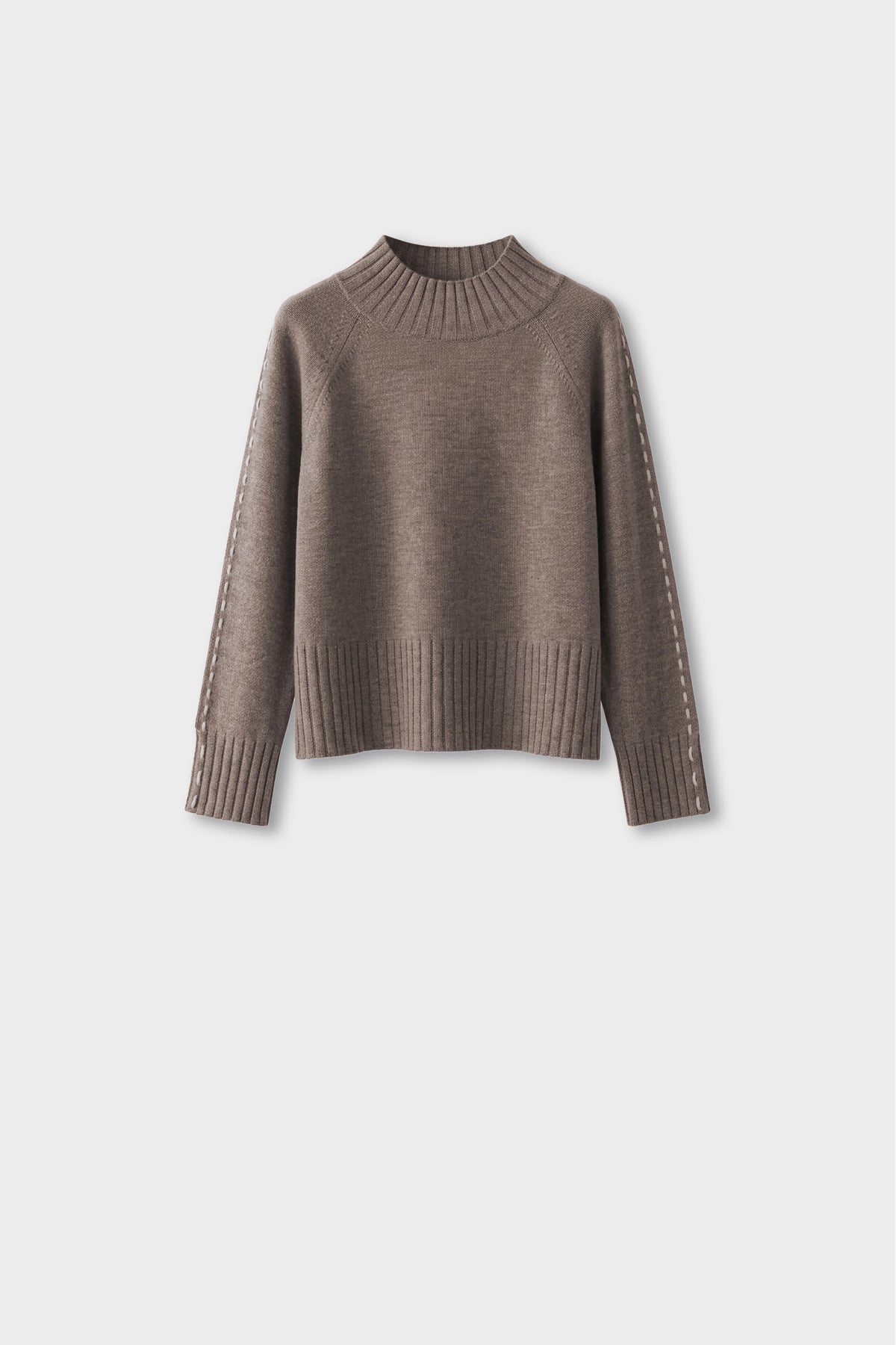 Knitted Sweater with Contrast Stitch front 