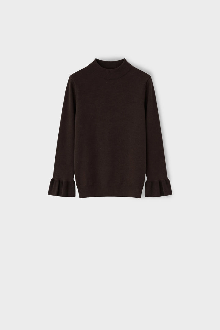 Knitted Sweater with Volants front 