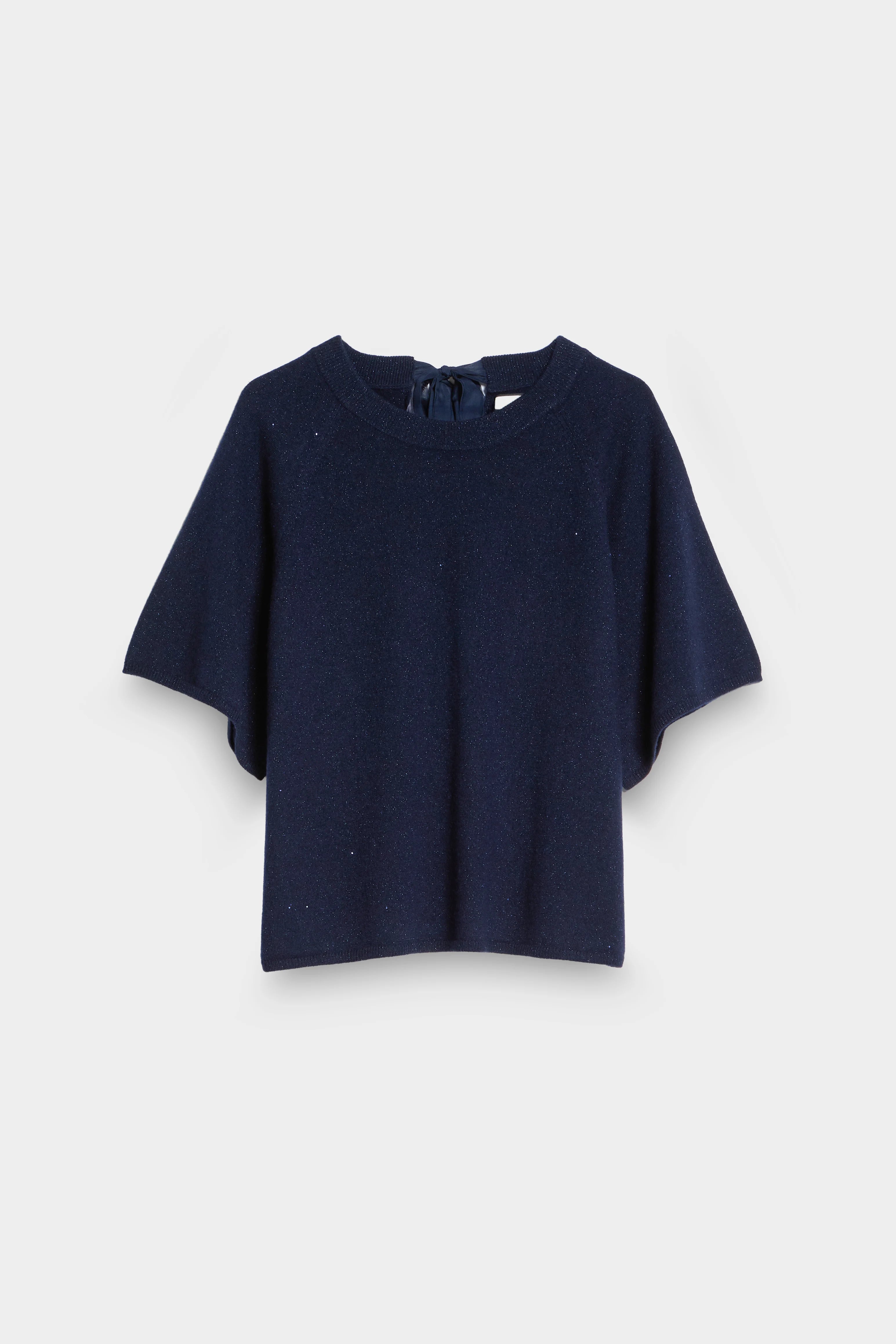 Knitted T-Shirt with Bow front