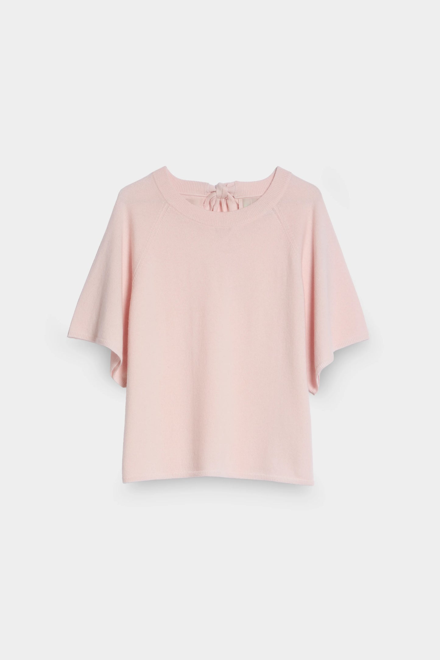 Knitted T-Shirt with Knitted Bow