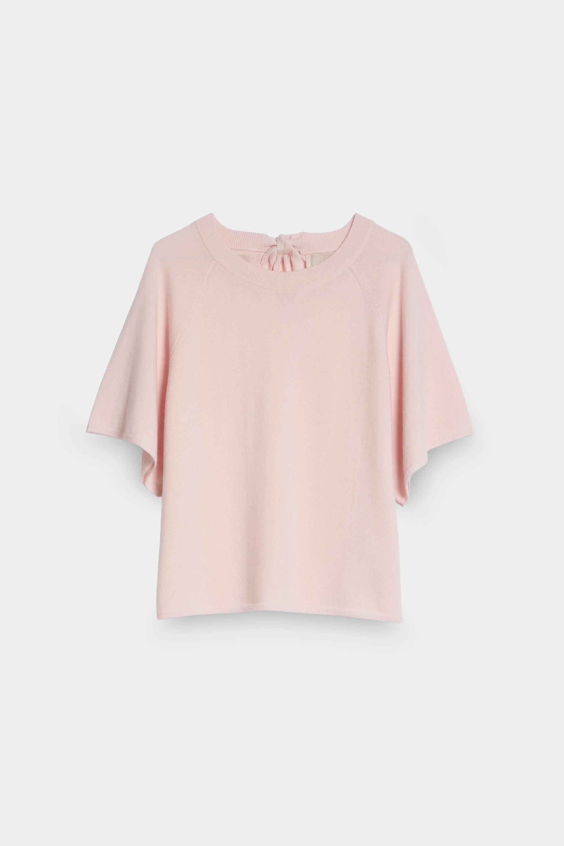 Knitted T-Shirt with Knitted Bow