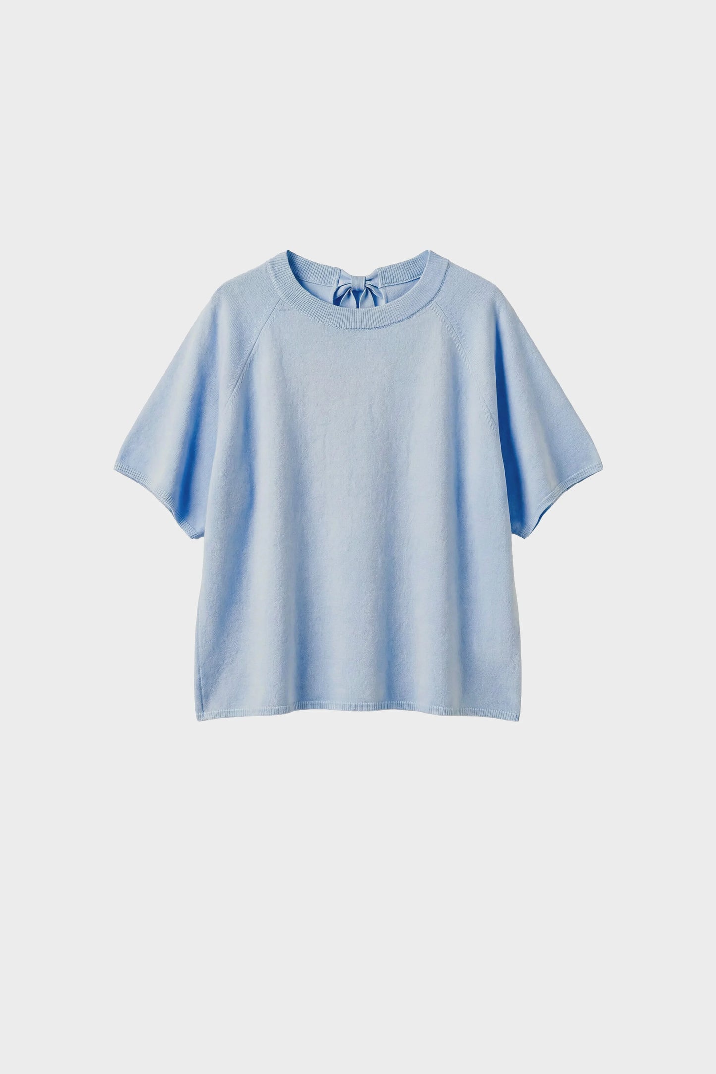 Knitted T-Shirt with Knitted Bow