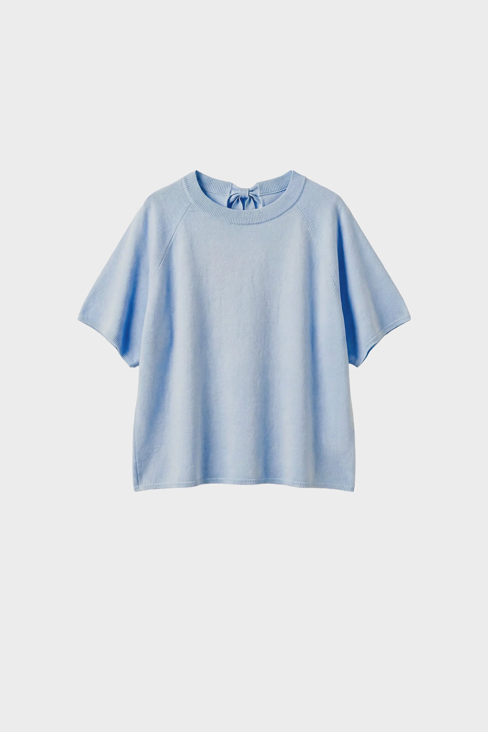 Knitted T-Shirt with Knitted Bow