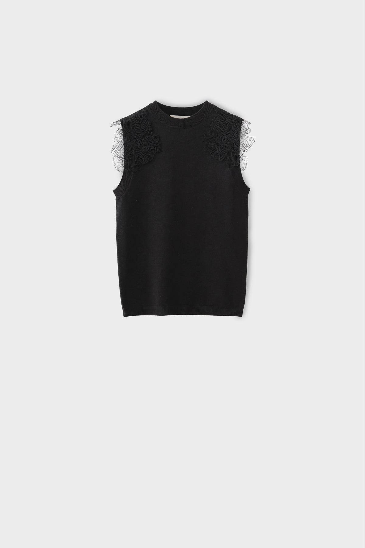 Knitted Top with Lace Details front 