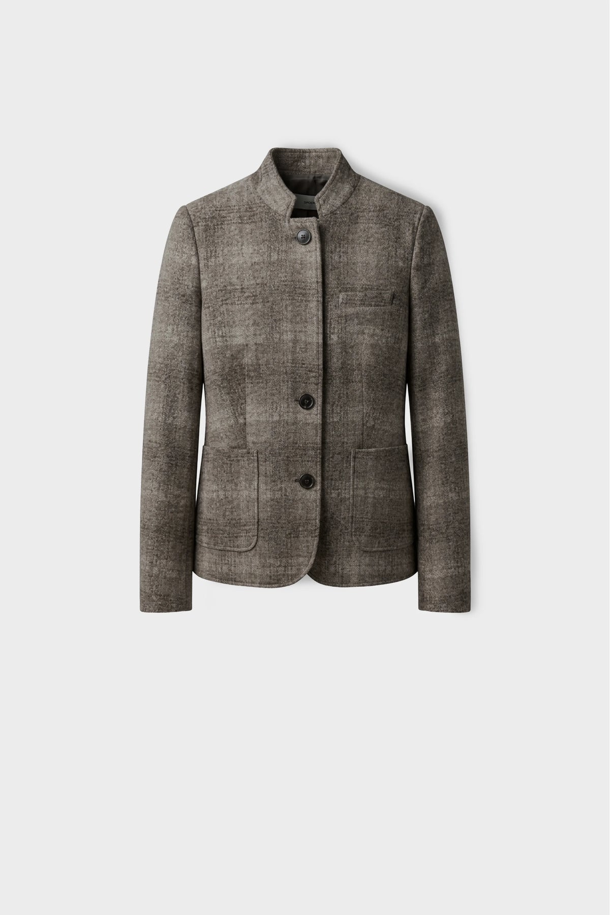 Mandarin Collar Blazer front green 