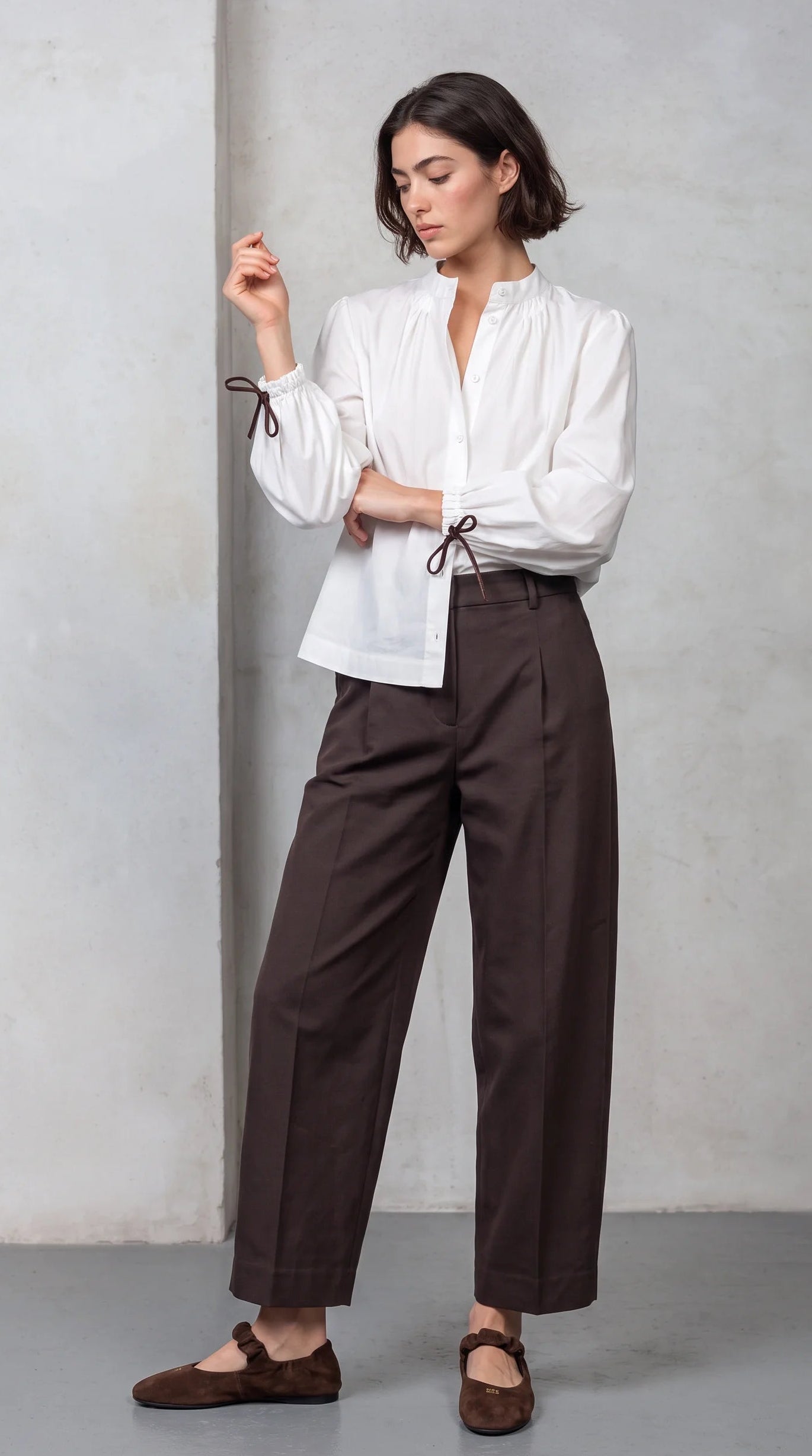 Pleated Barrel Pants