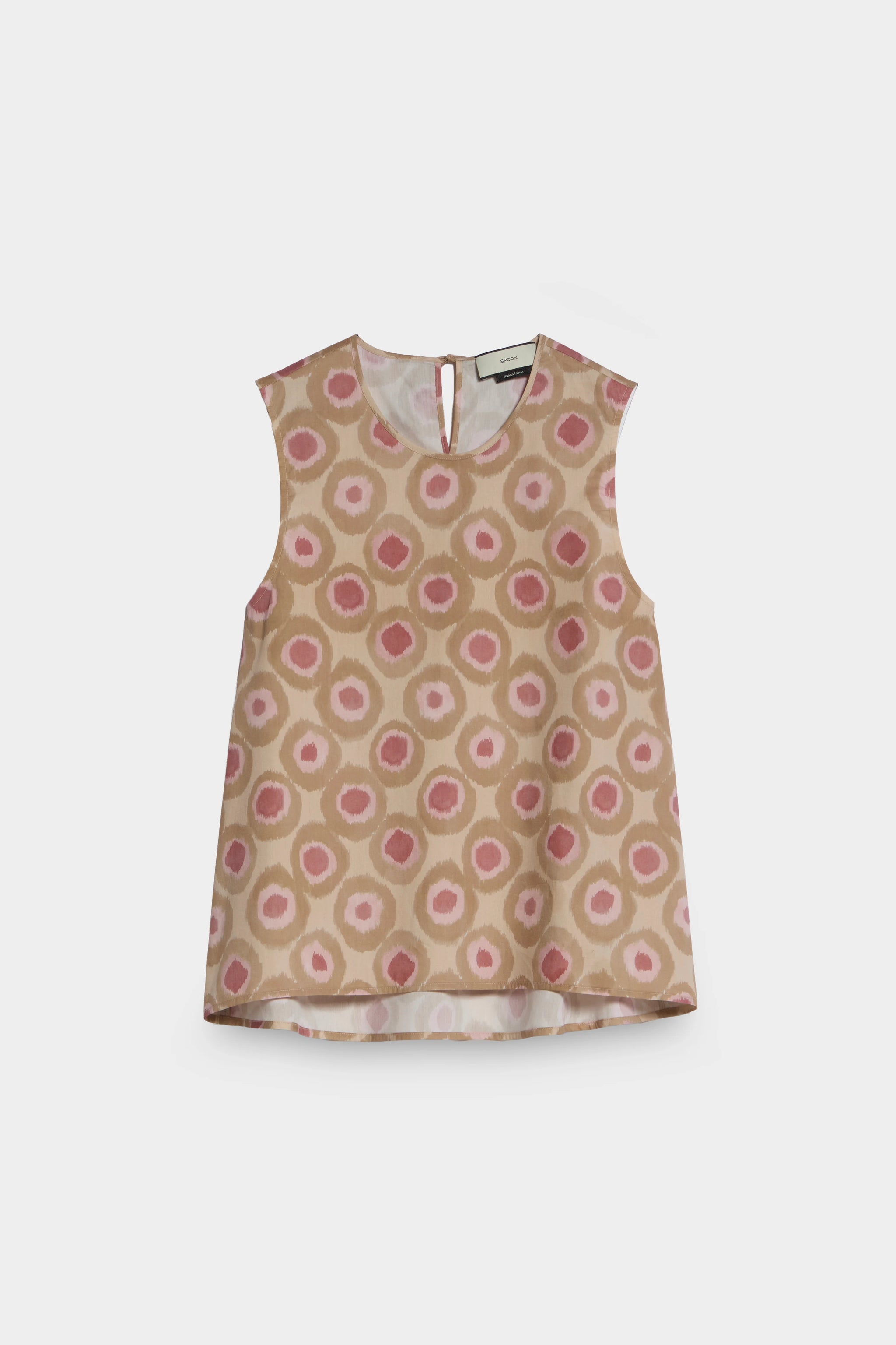 Printed Sleeveless Blouse with Slit